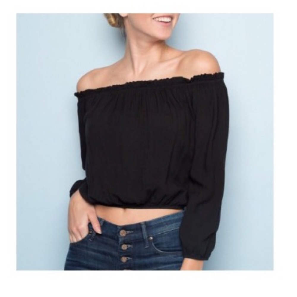 brandy melville off shoulder top black
